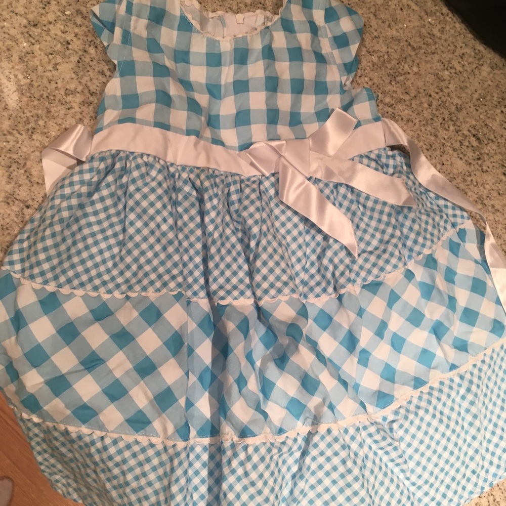 Blue gingham toddle dress